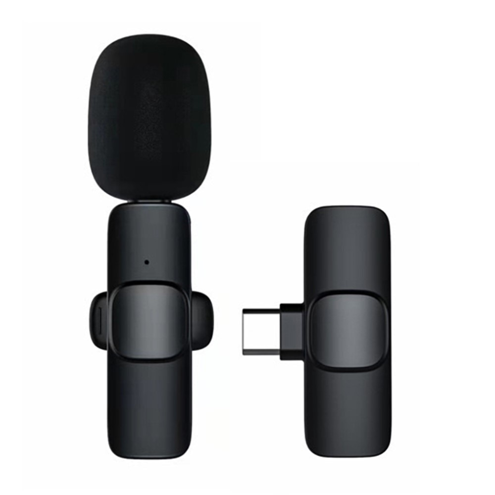 Microphone sans fil avec récepteur USB-C, noir