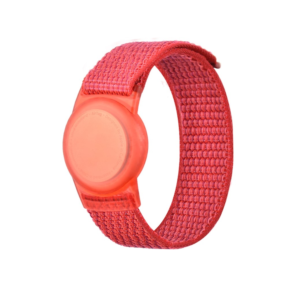 Bracelet en nylon pour enfants Apple AirTag, rouge