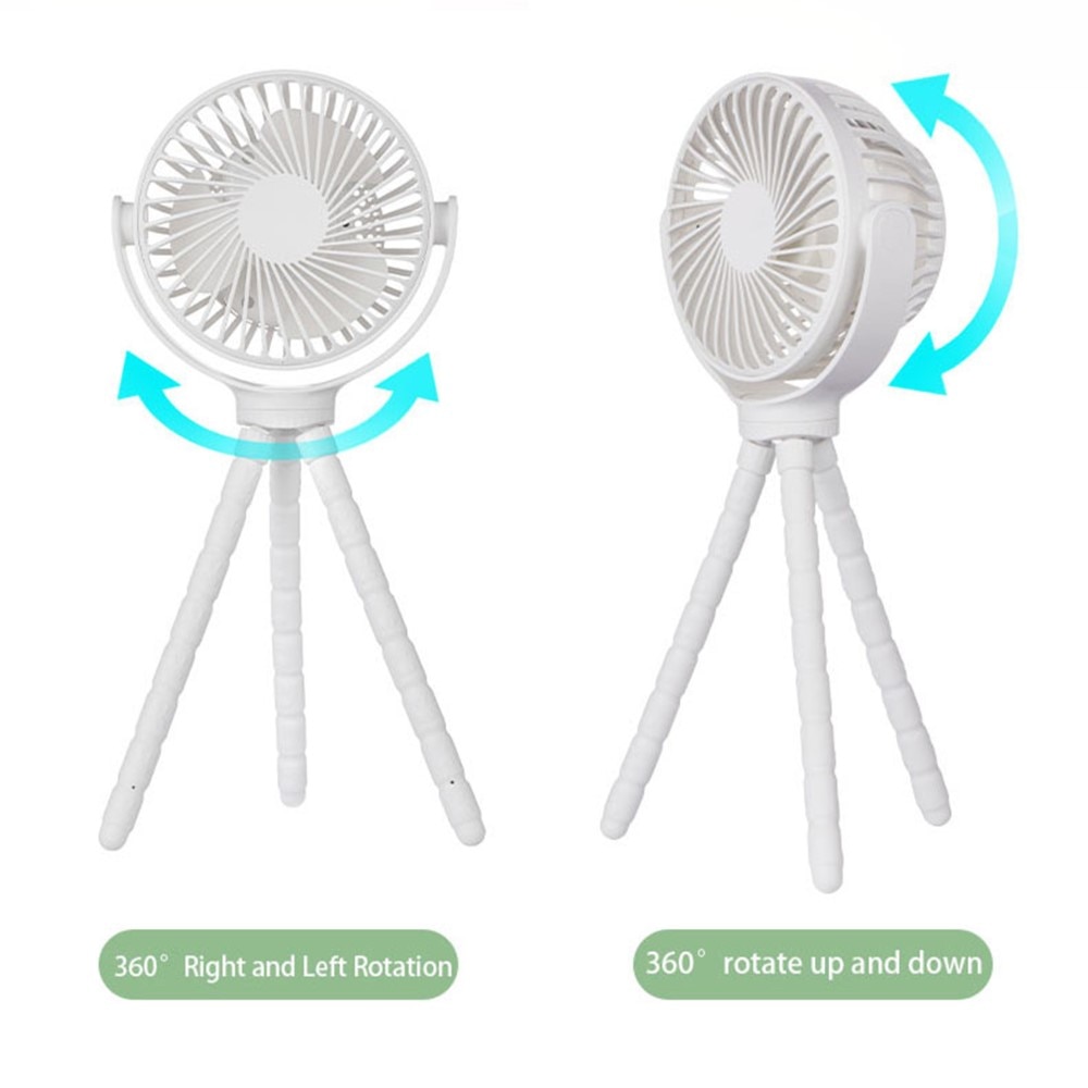 Ventilateur portable avec pieds flexibles, Noir