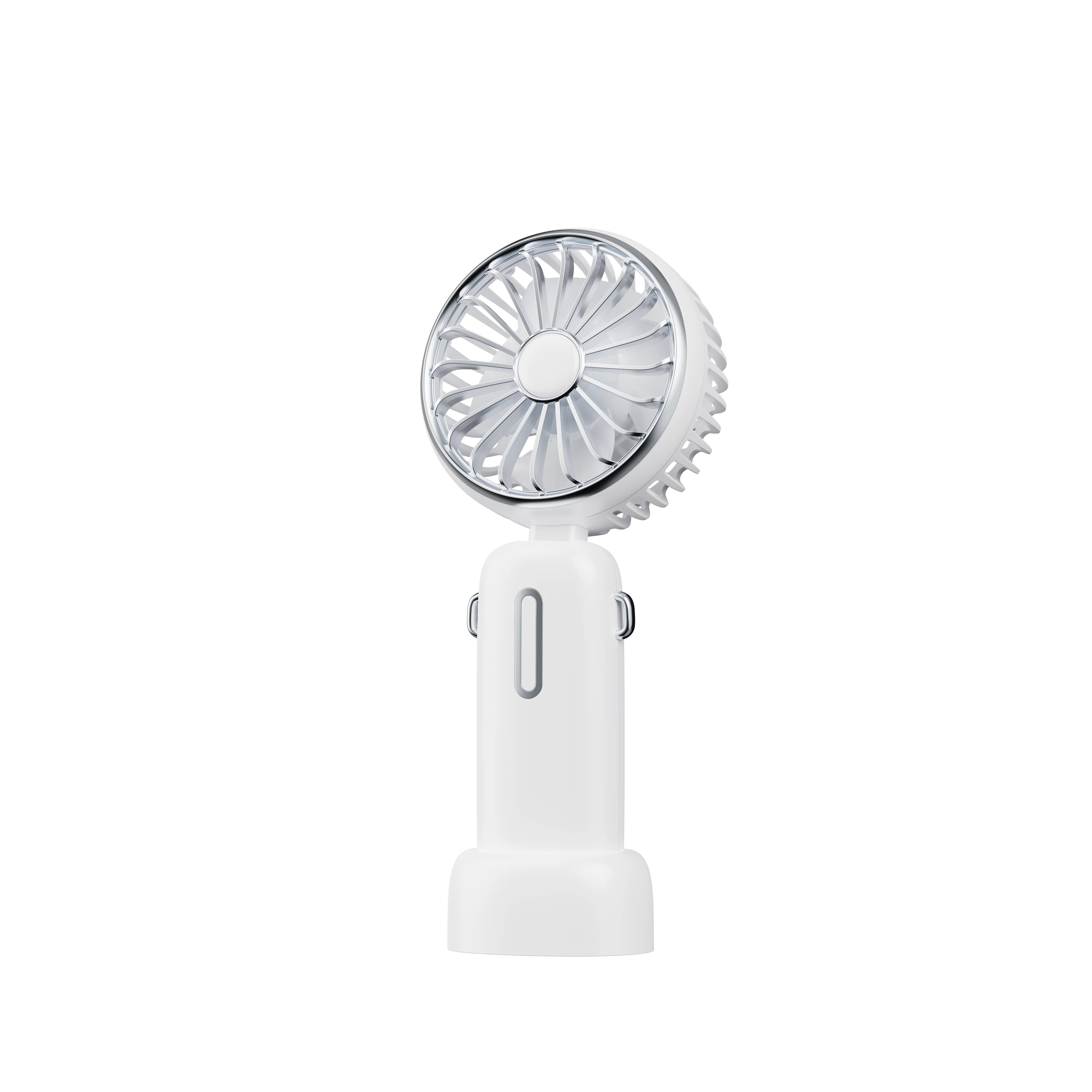 Ventilateur portable avec bandoulière et support, blanc