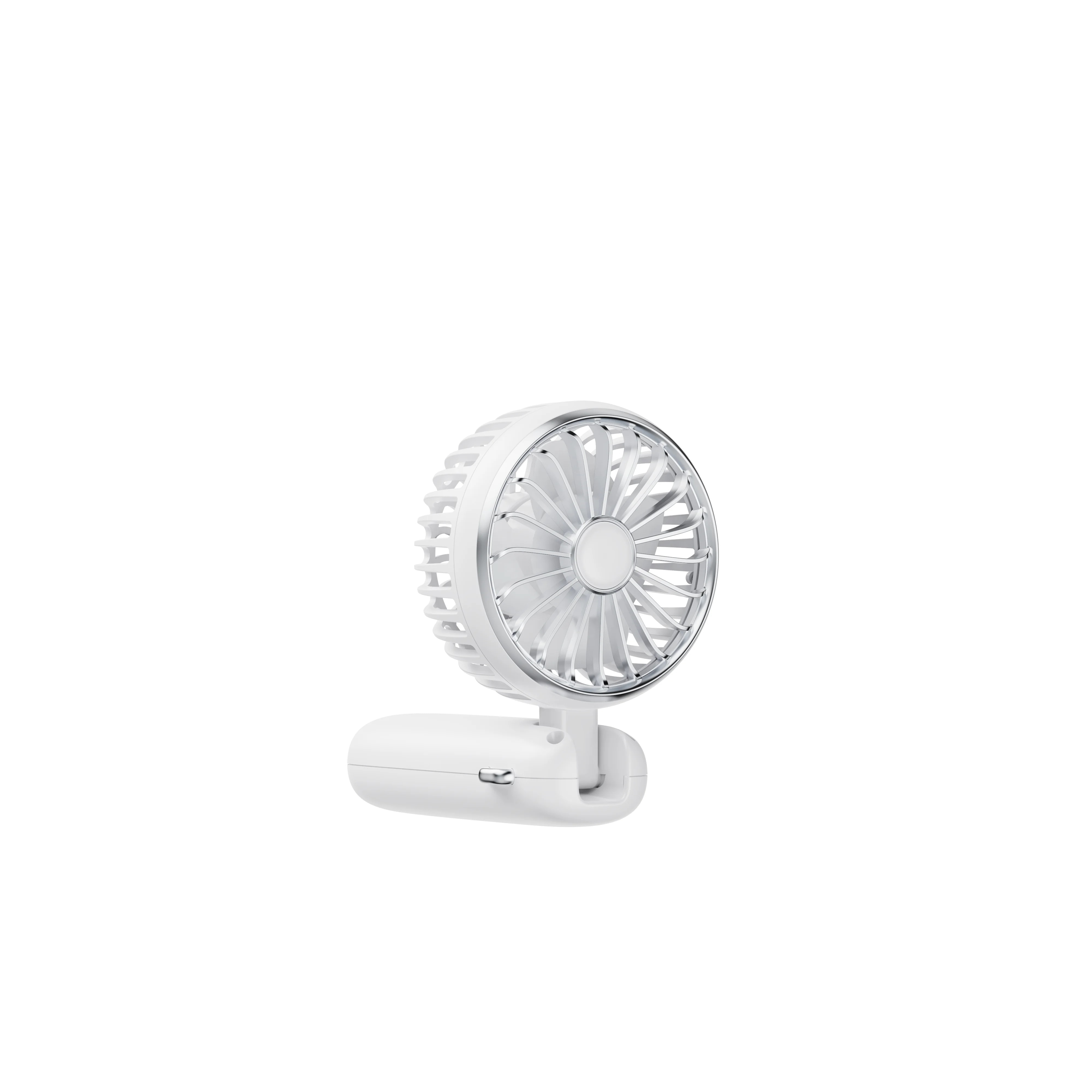 Ventilateur portable avec bandoulière et support, blanc