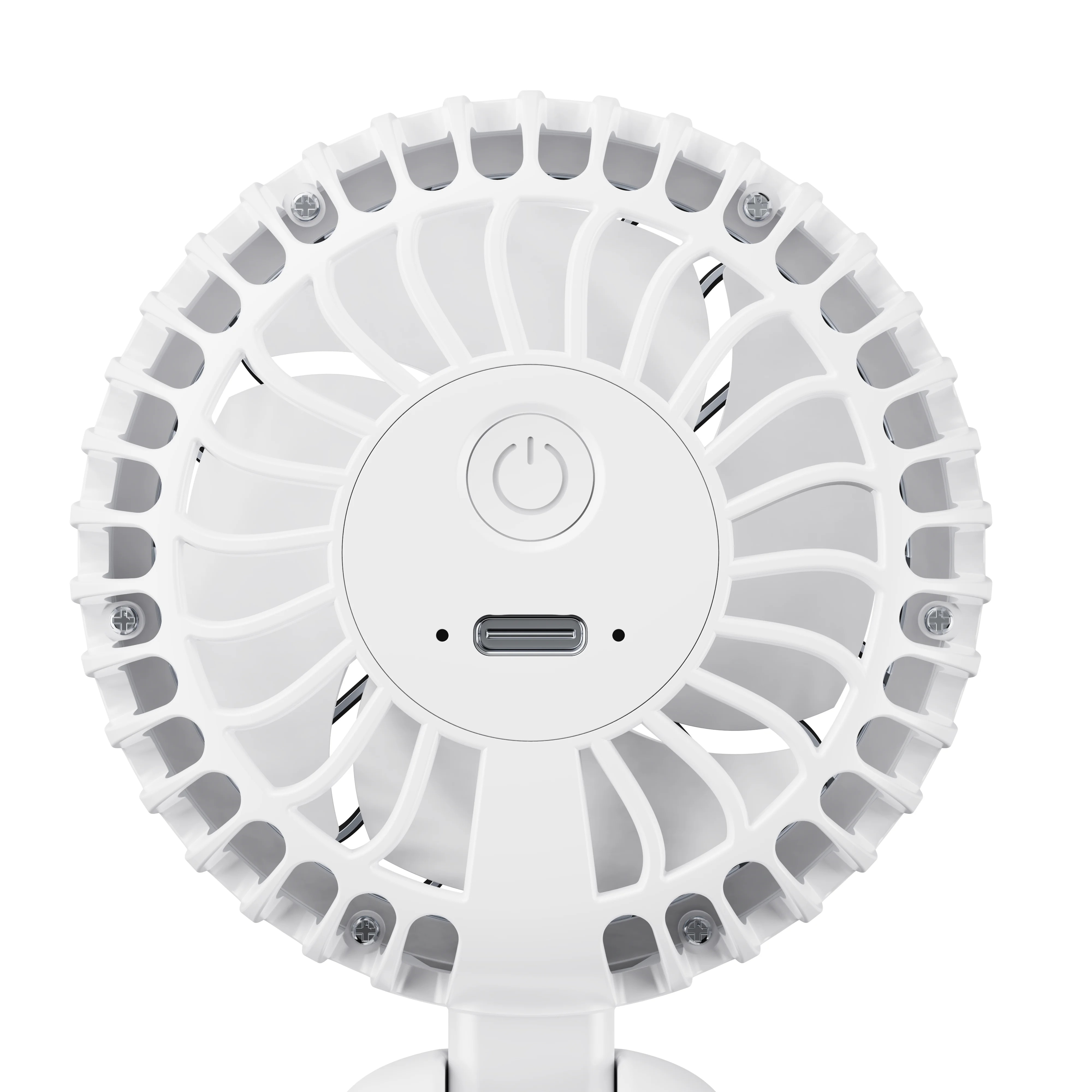 Ventilateur portable avec bandoulière et support, blanc