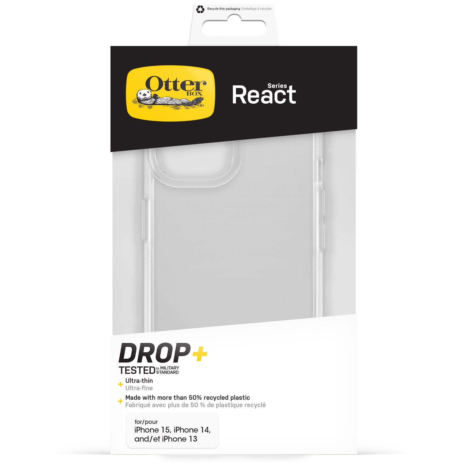 Coque React iPhone 15, Clear