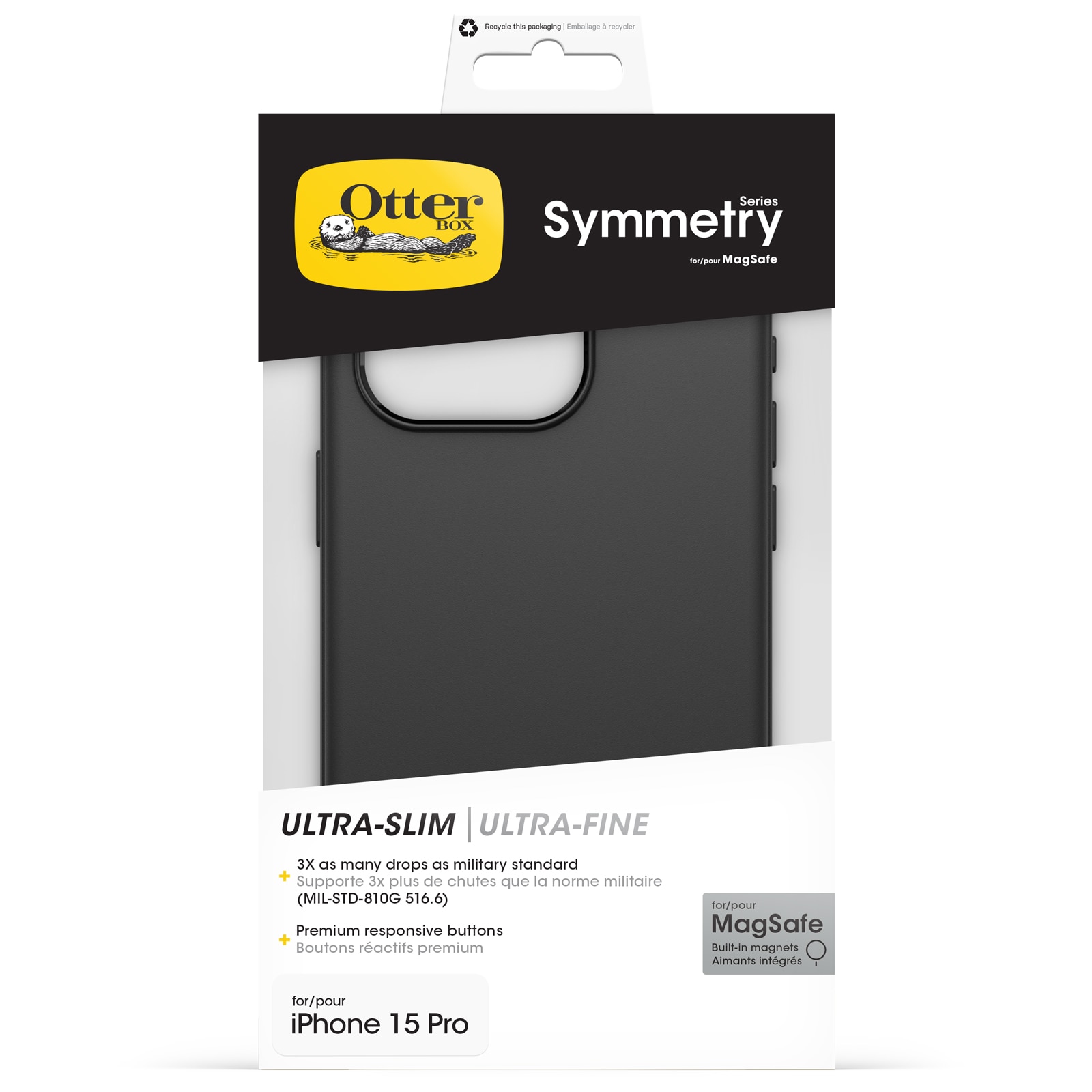 Coque Symmetry Plus MagSafe iPhone 15 Pro, Black