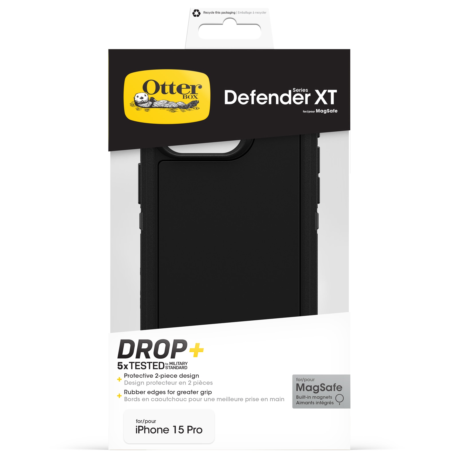 Coque Defender XT iPhone 15 Pro, noir