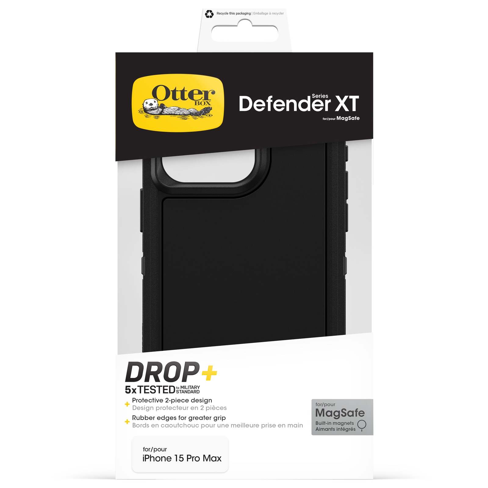 Coque Defender XT iPhone 15 Pro Max, noir