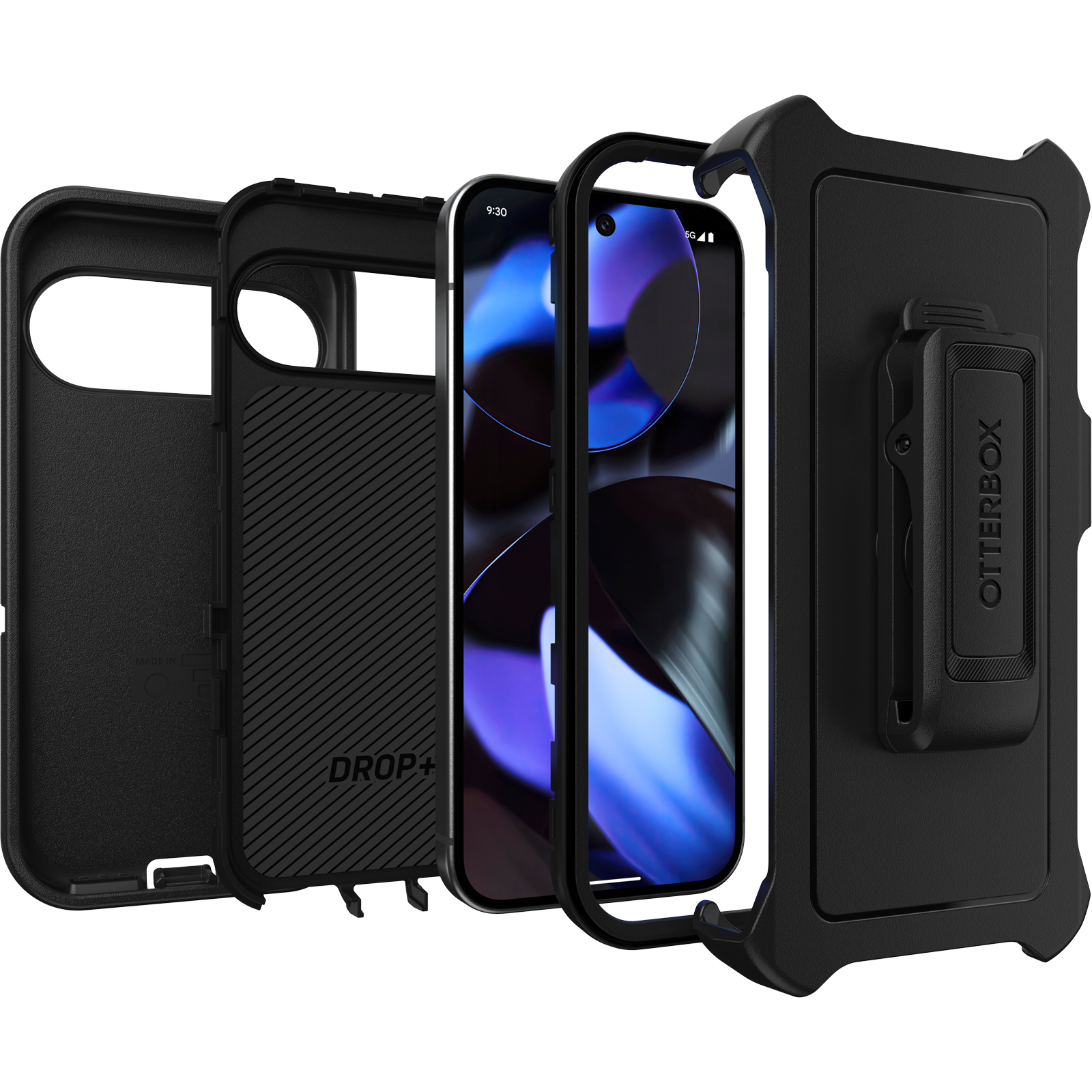 Coque Defender Google Pixel 9 Pro, noir