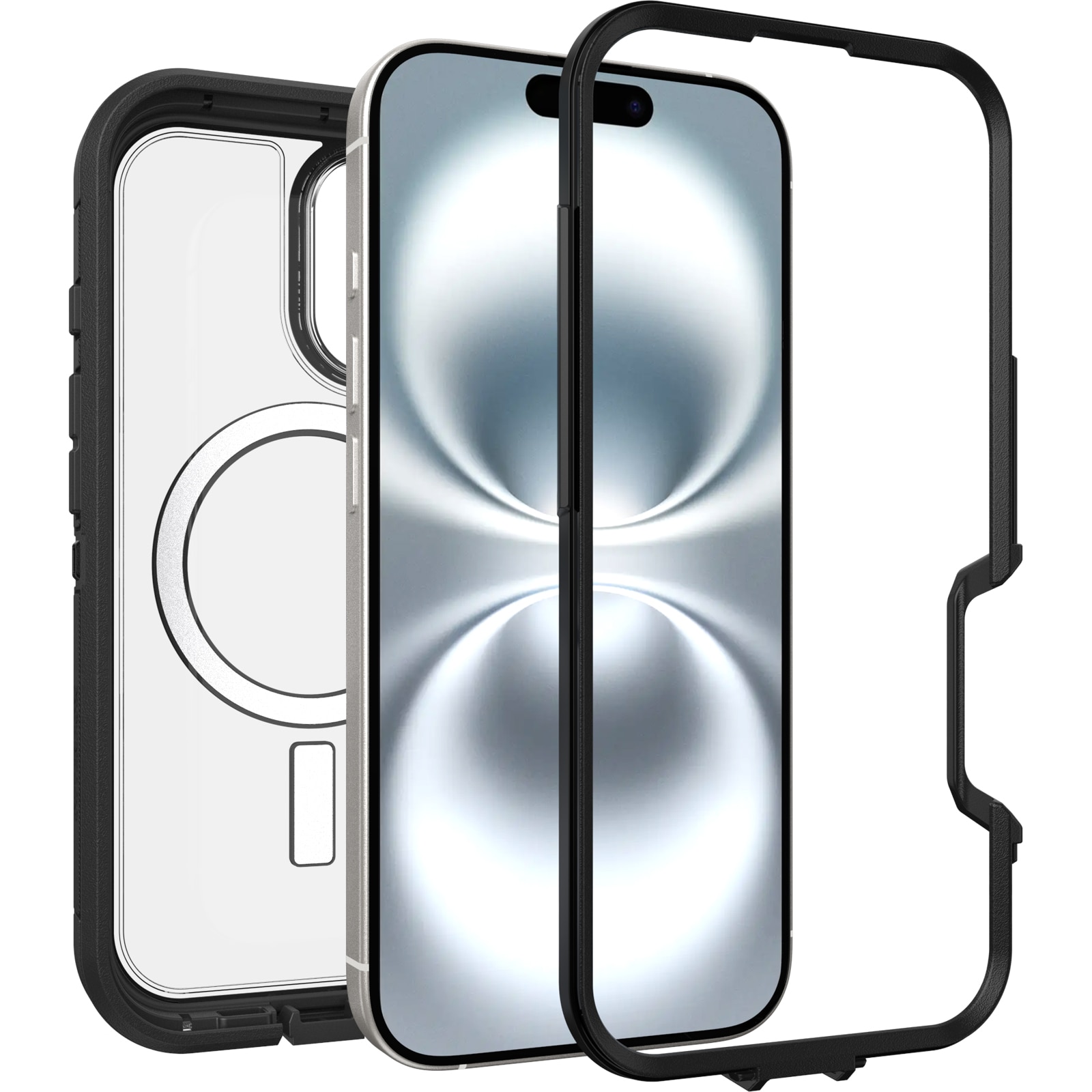 Coque Defender XT iPhone 16, Clear/Black