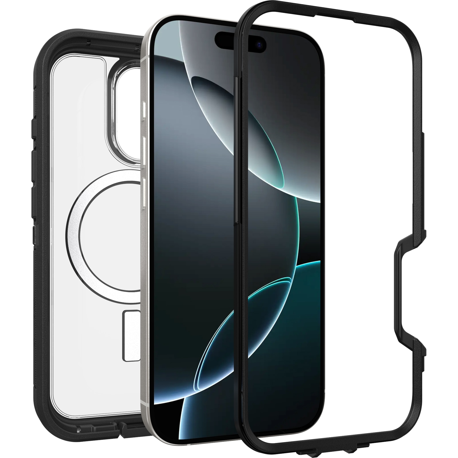 Coque Defender XT iPhone 16 Pro, Clear/Black