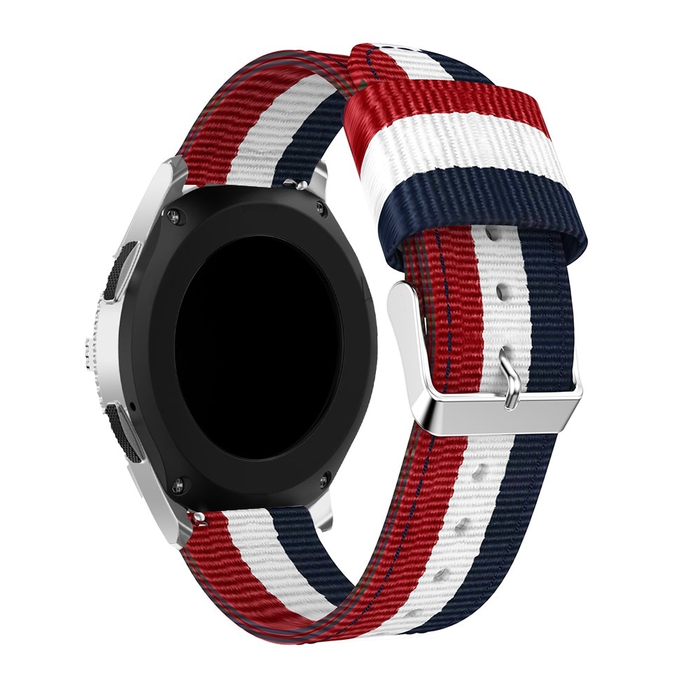 Bracelet en nylon Amazfit GTR 4, bleu/blanc/rouge