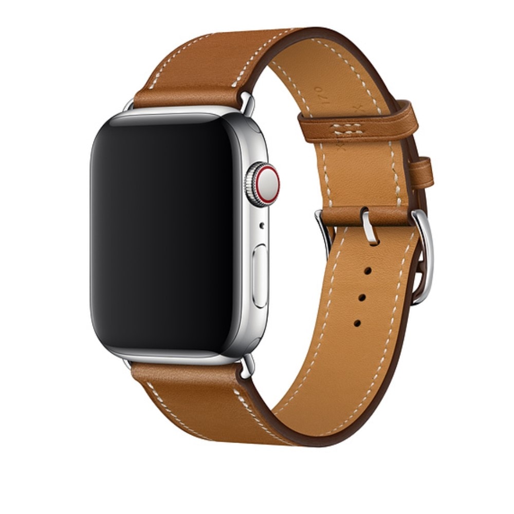 Bracelet en cuir Apple Watch Series 10 42mm, cognac