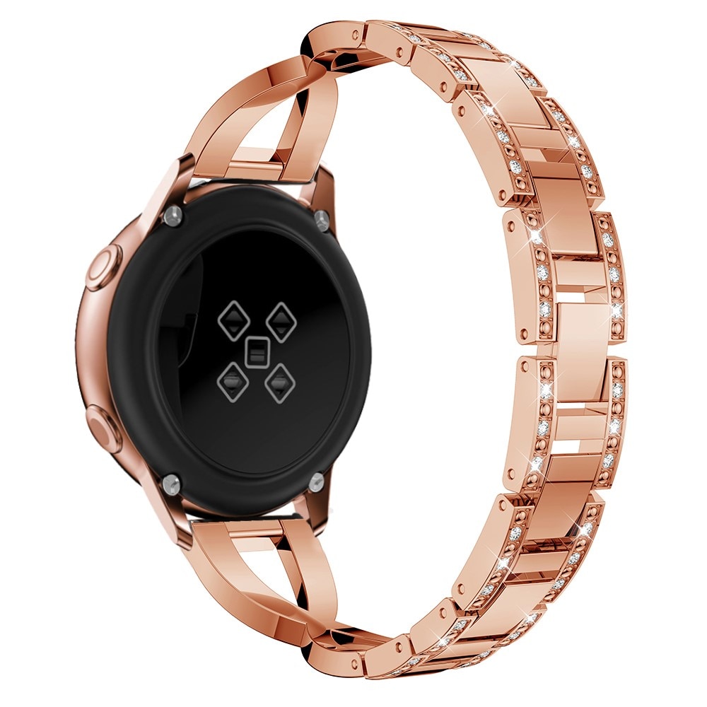 Bracelet Cristal Samsung Galaxy Watch Active 2 44mm, or rose