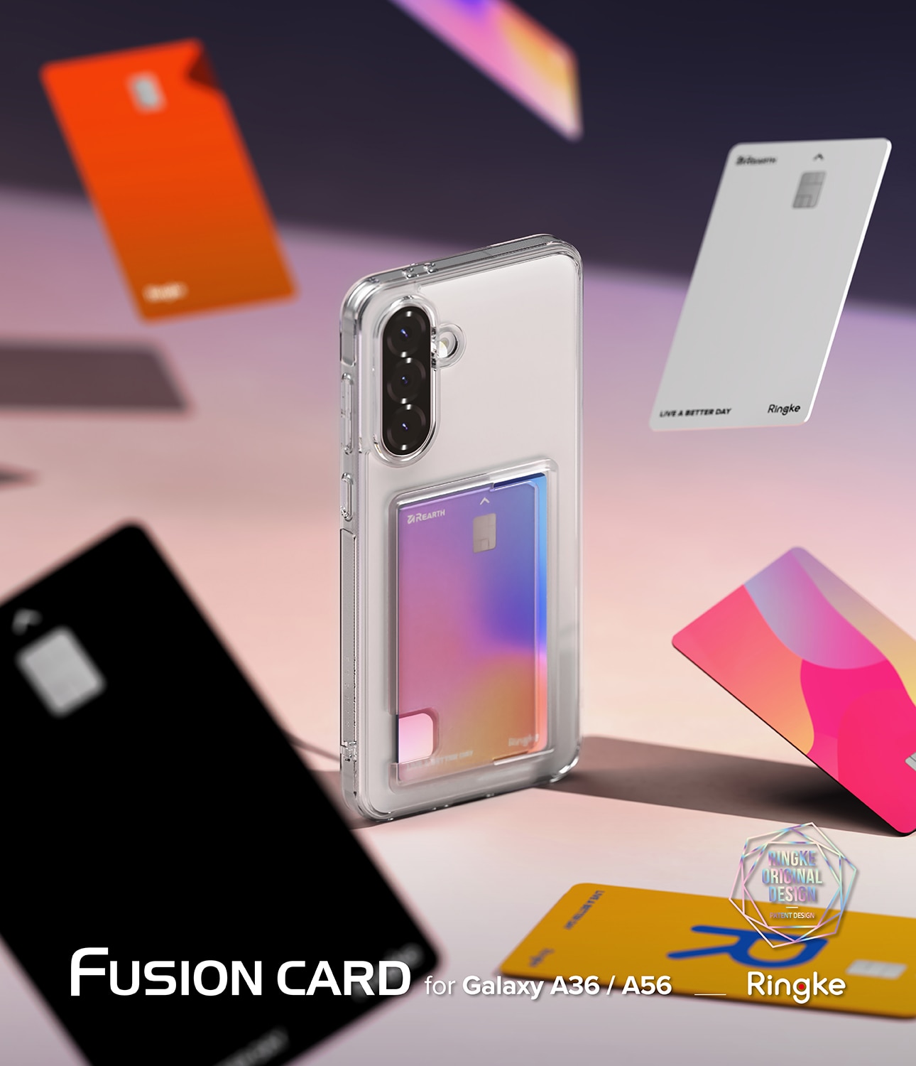 Coque Fusion Card Samsung Galaxy A56, transparent