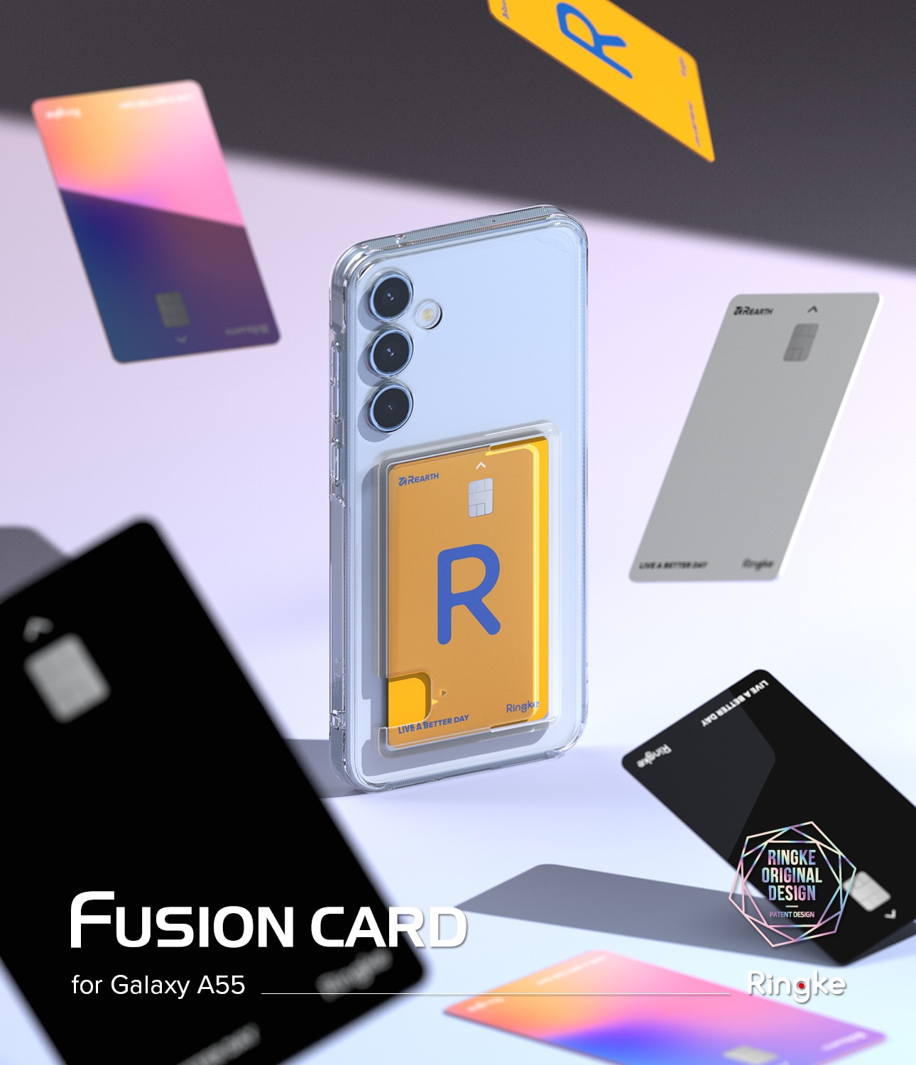 Coque Fusion Card Samsung Galaxy A55, transparent