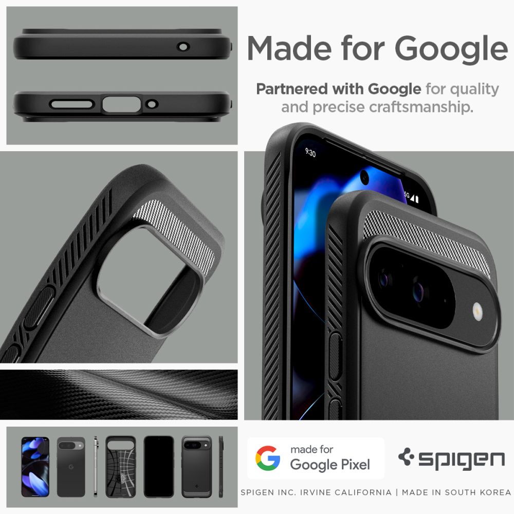 Case Rugged Armor Google Pixel 9 Pro, Black