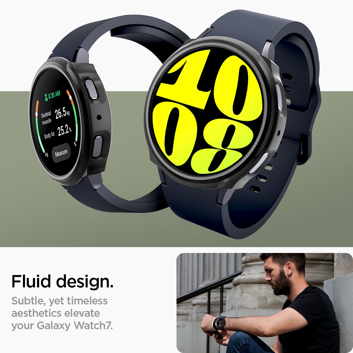 Coque Liquid Air Samsung Galaxy Watch 7 40mm, Black