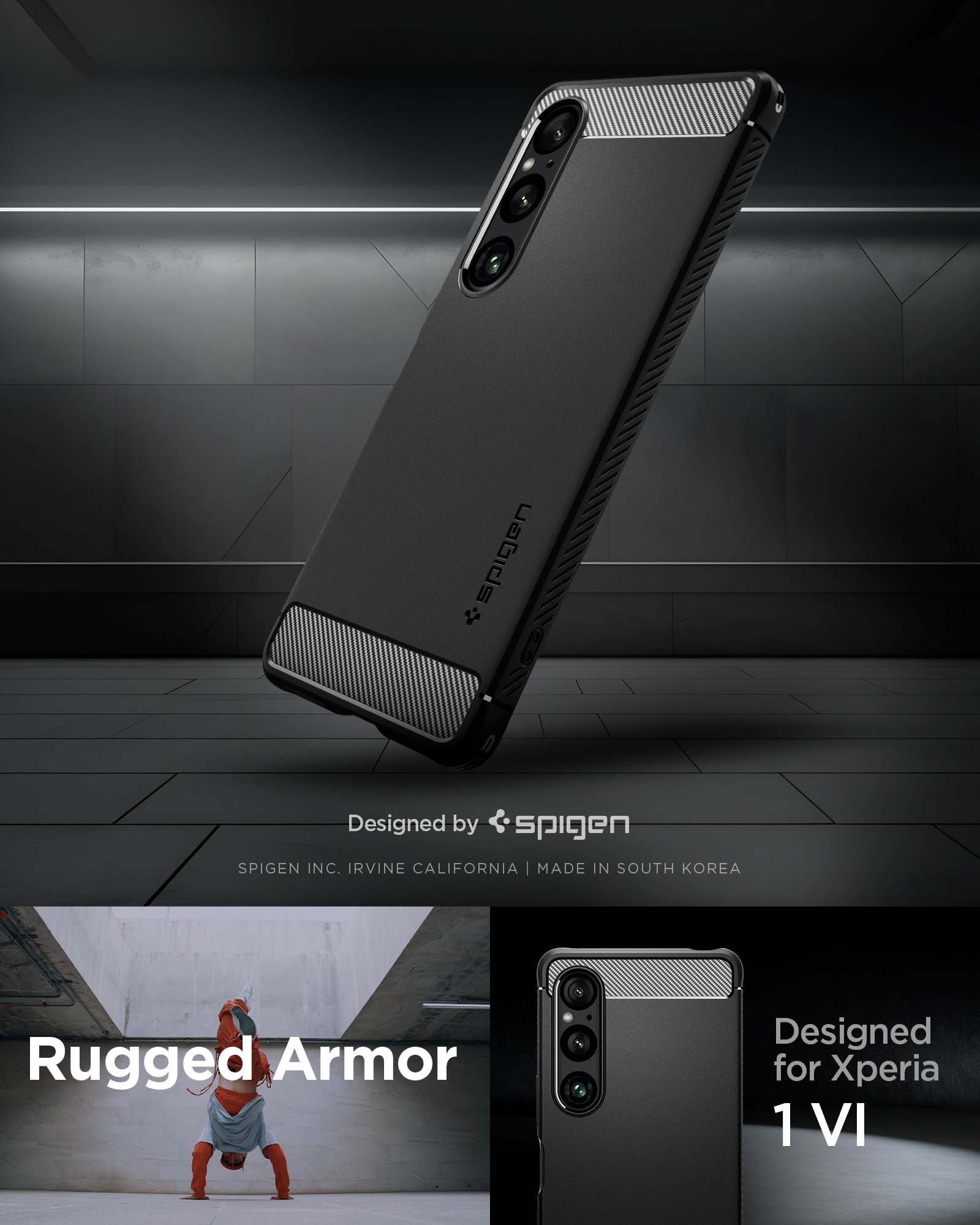 Case Rugged Armor Sony Xperia 1 VI, Black