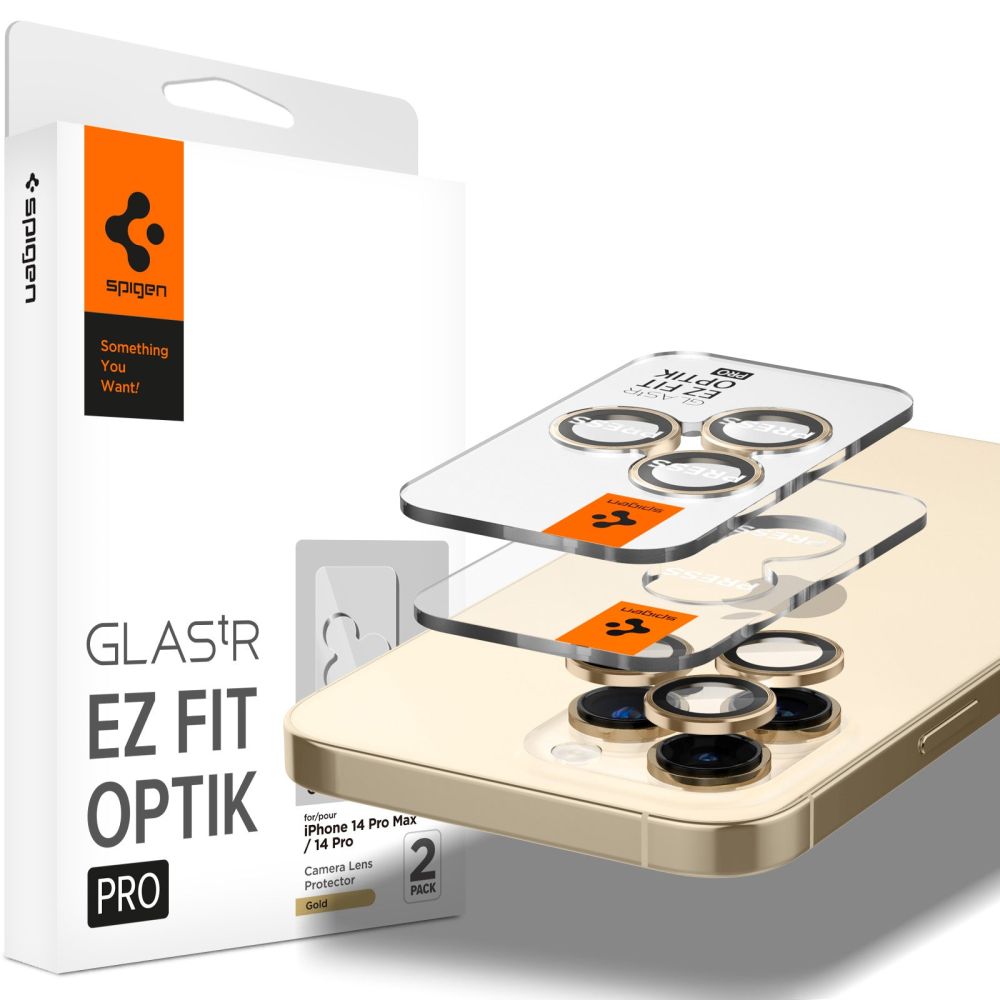 EZ Fit Optik Pro Max Lens Protector iPhone 14 Pro (2 pièces) Gold