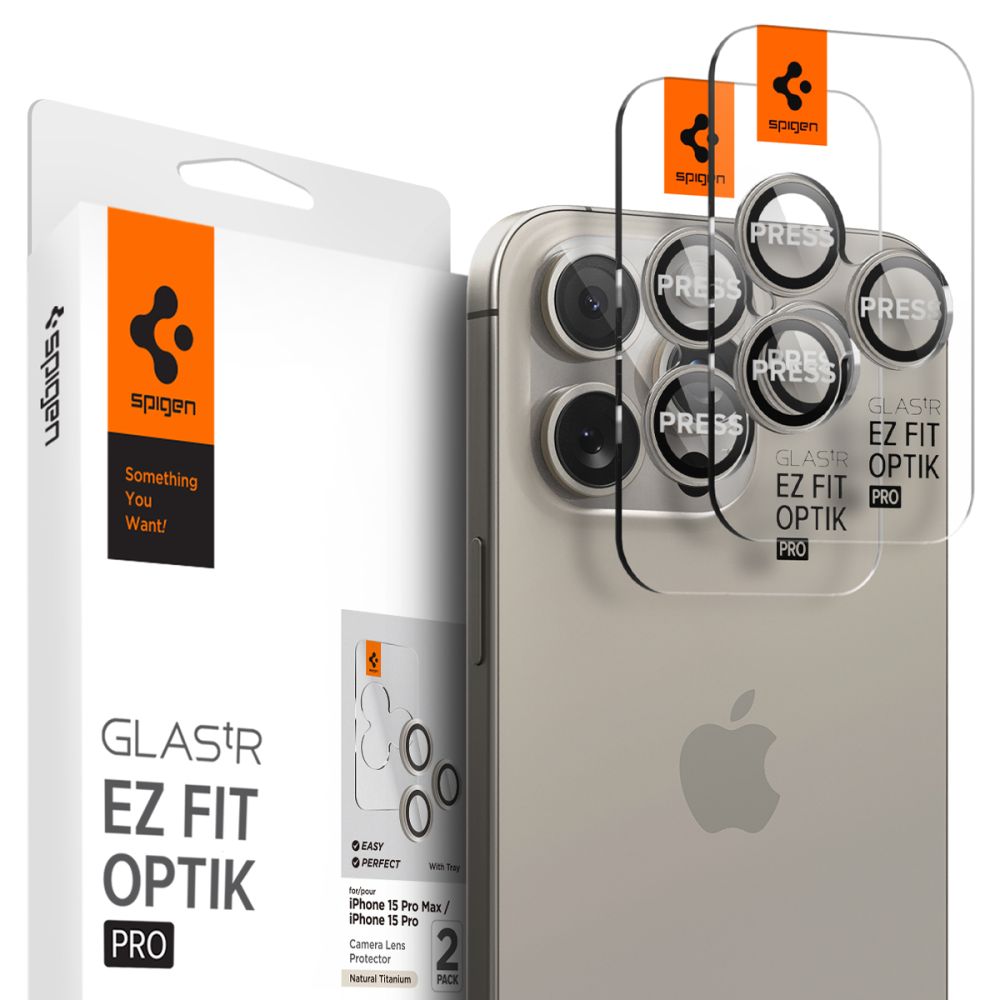 Spigen EZ Fit Optik Pro Lens Protector iPhone 15 Pro Max (2 pièces