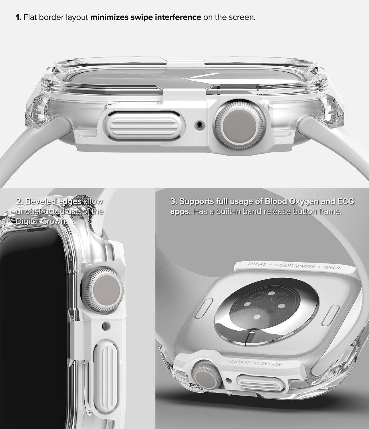 Coque Fusion Bumper  Apple Watch Series 10 46mm White