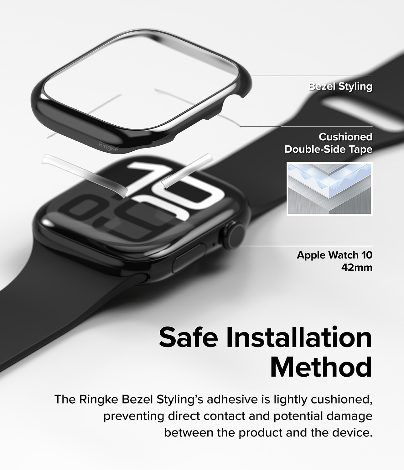 Bezel Styling Apple Watch Series 10 42mm, Glossy Black