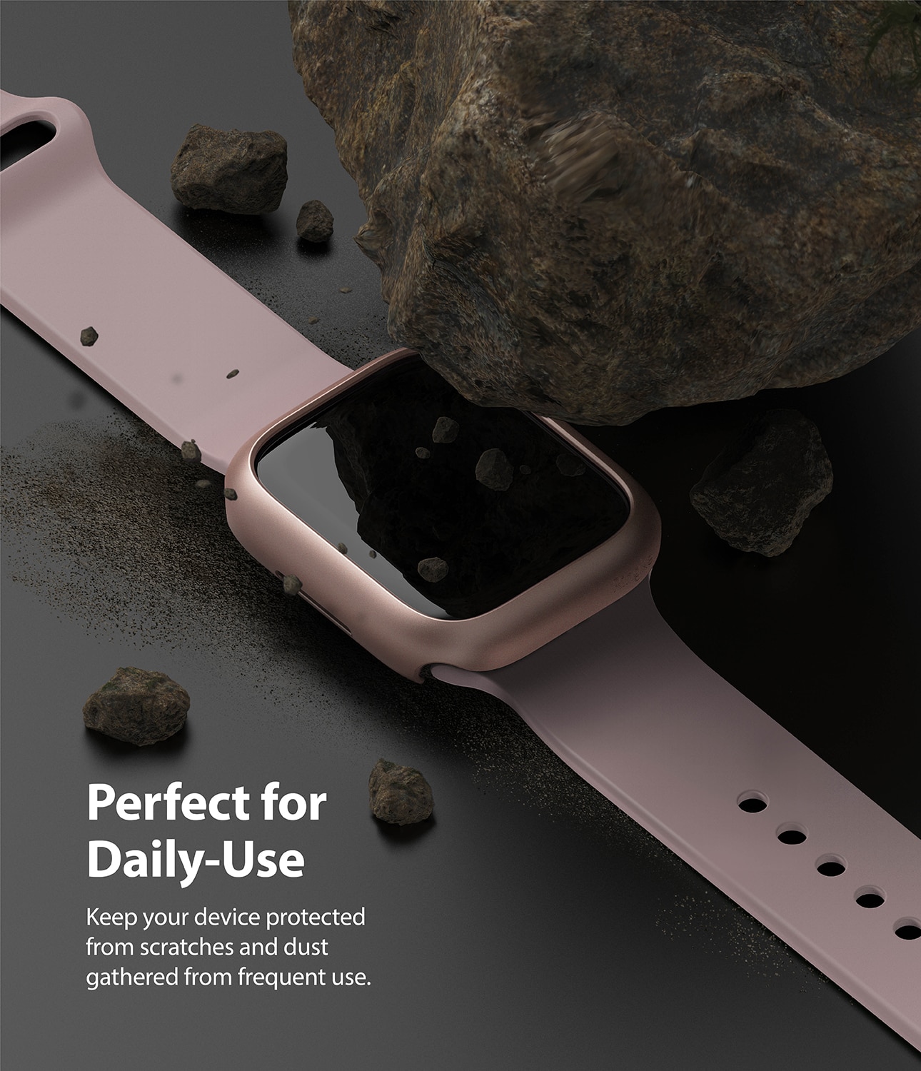 Coque Slim (2 pièces) Apple Watch 45mm Series 7, Pink & Clear