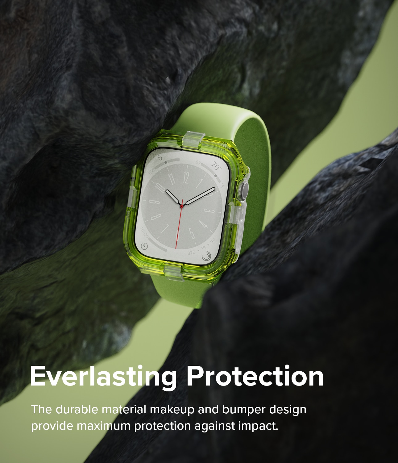 Coque Fusion Bumper Apple Watch 45mm Series 9, Neon Green