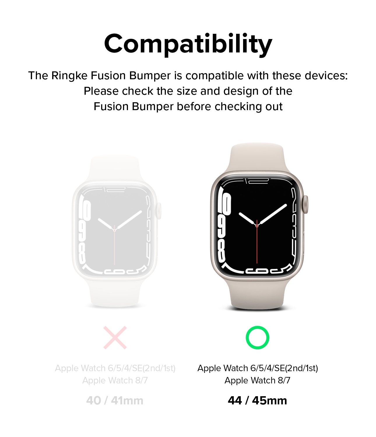 Coque Fusion Bumper Apple Watch SE 44mm White