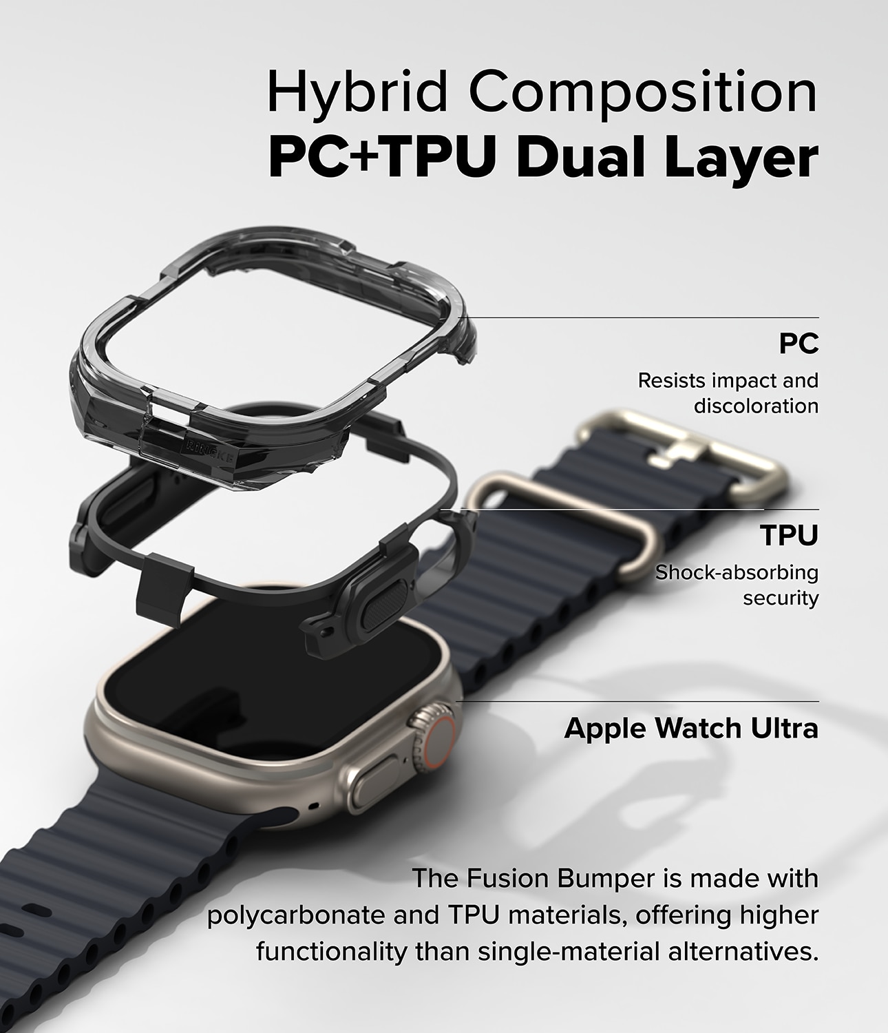 Coque Fusion Bumper  Apple Watch Ultra 49mm 1st Gen Black