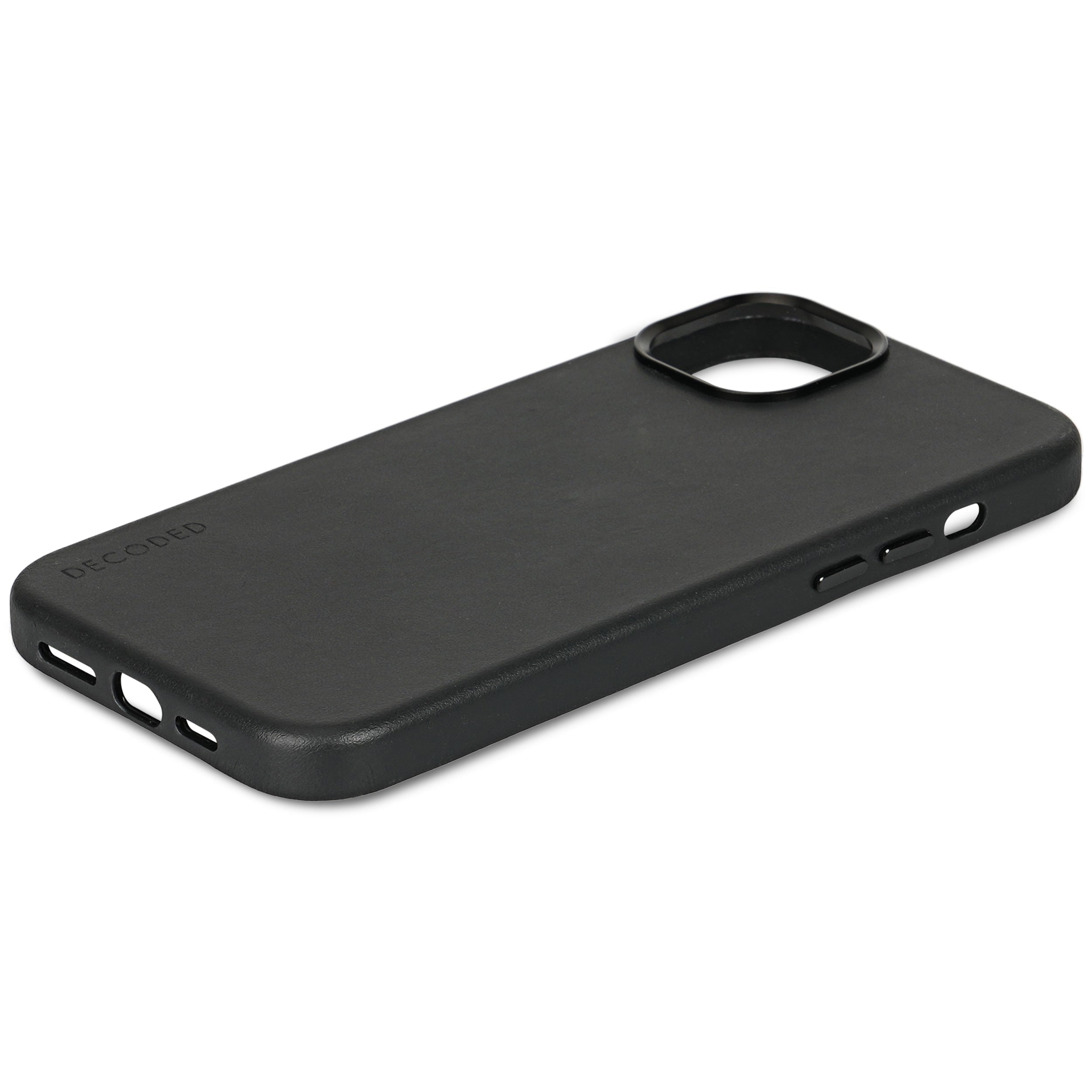 Leather Back Cover iPhone 15, Black