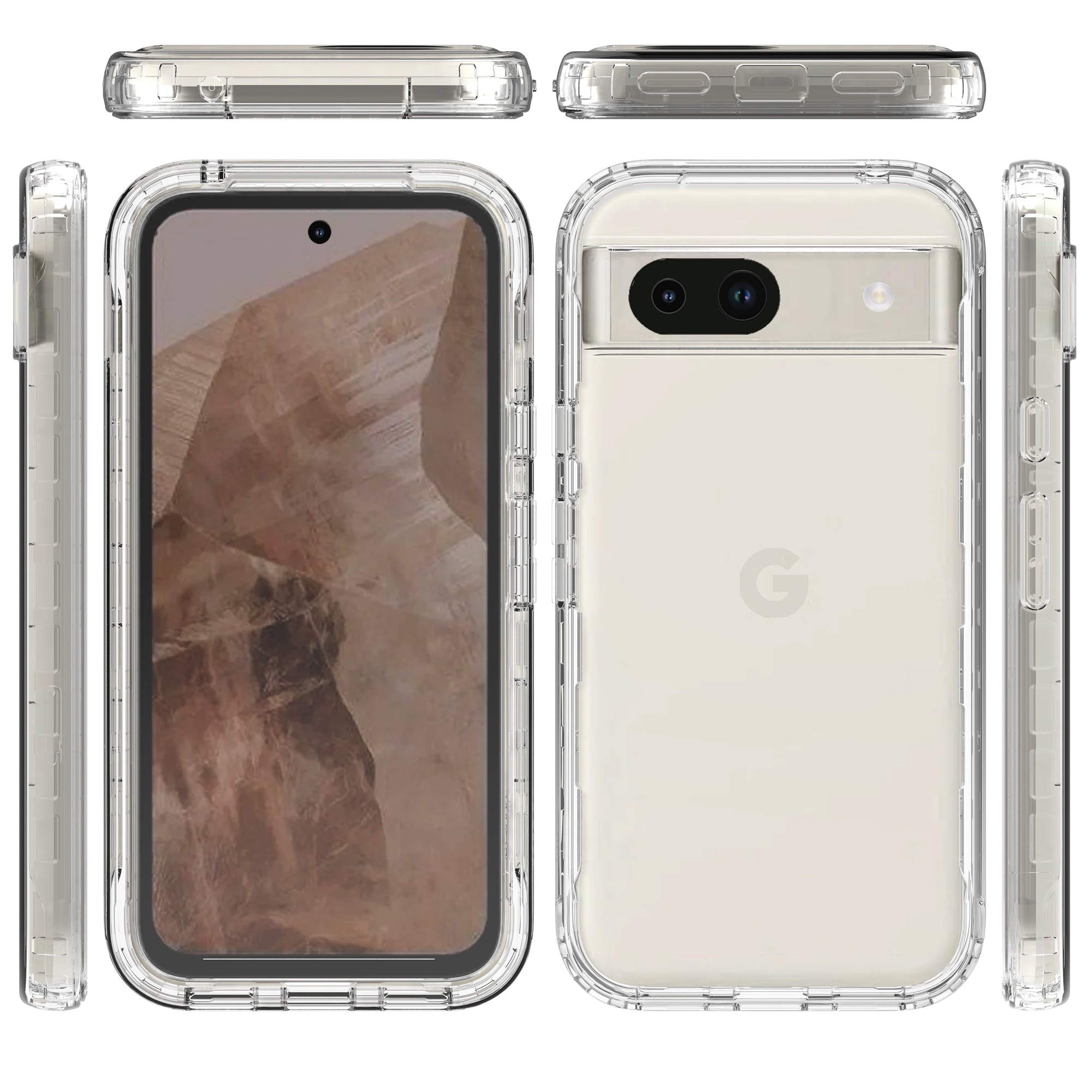 Coque Full Protection Google Pixel 8a, transparent