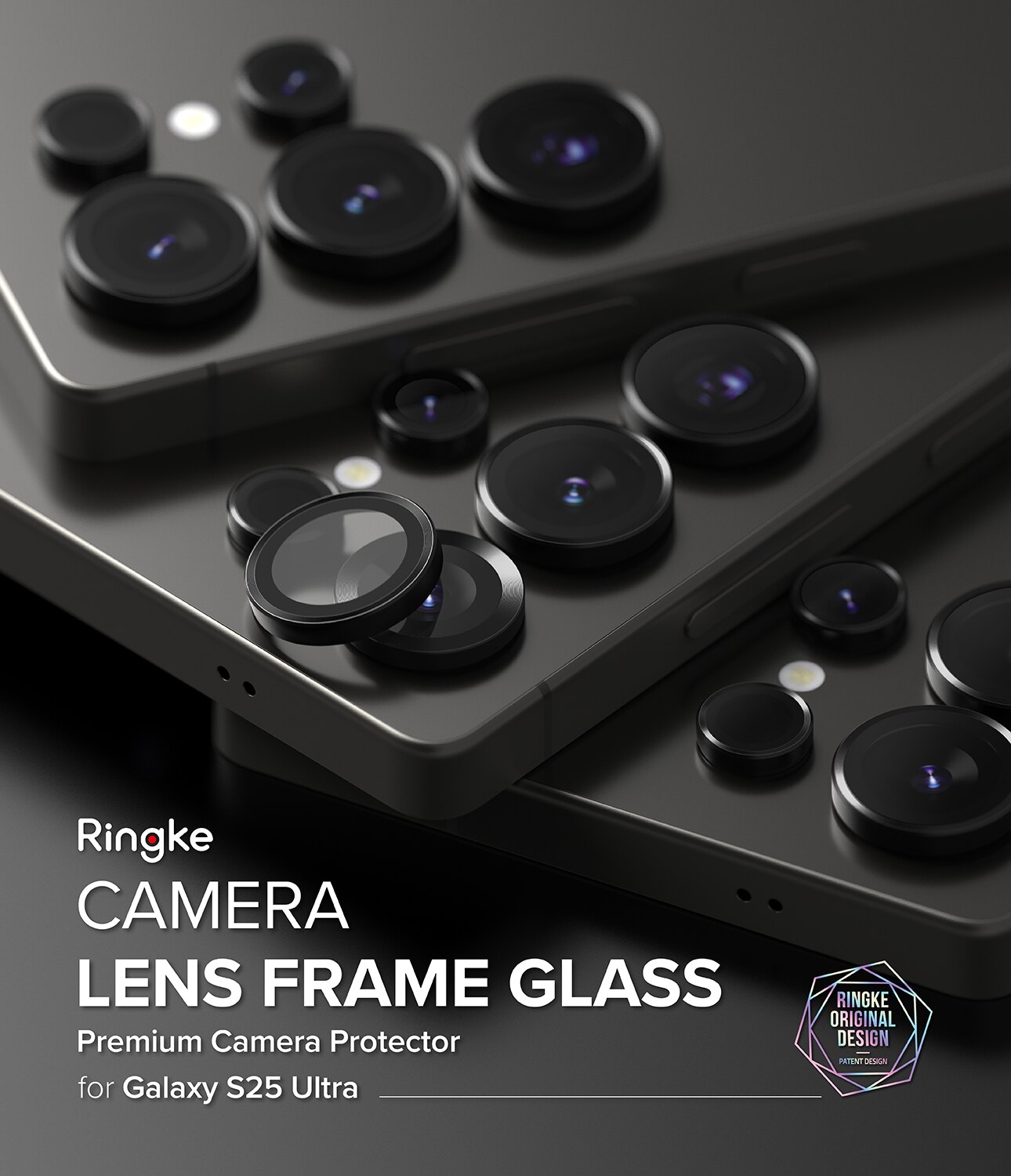 Camera Lens Frame Glass (2 pièces) Samsung Galaxy S25 Ultra Black