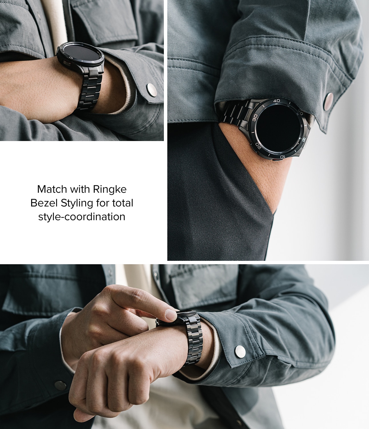 Metal One Bracelet Samsung Galaxy Watch 6 Classic 47mm Noir