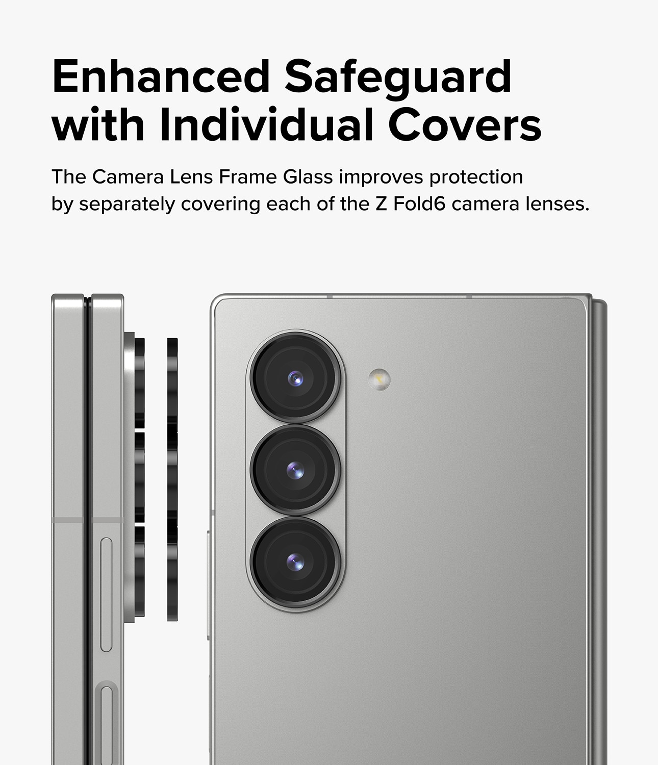 Camera Lens Frame Glass (2 pièces) Samsung Galaxy Z Fold 6 Black