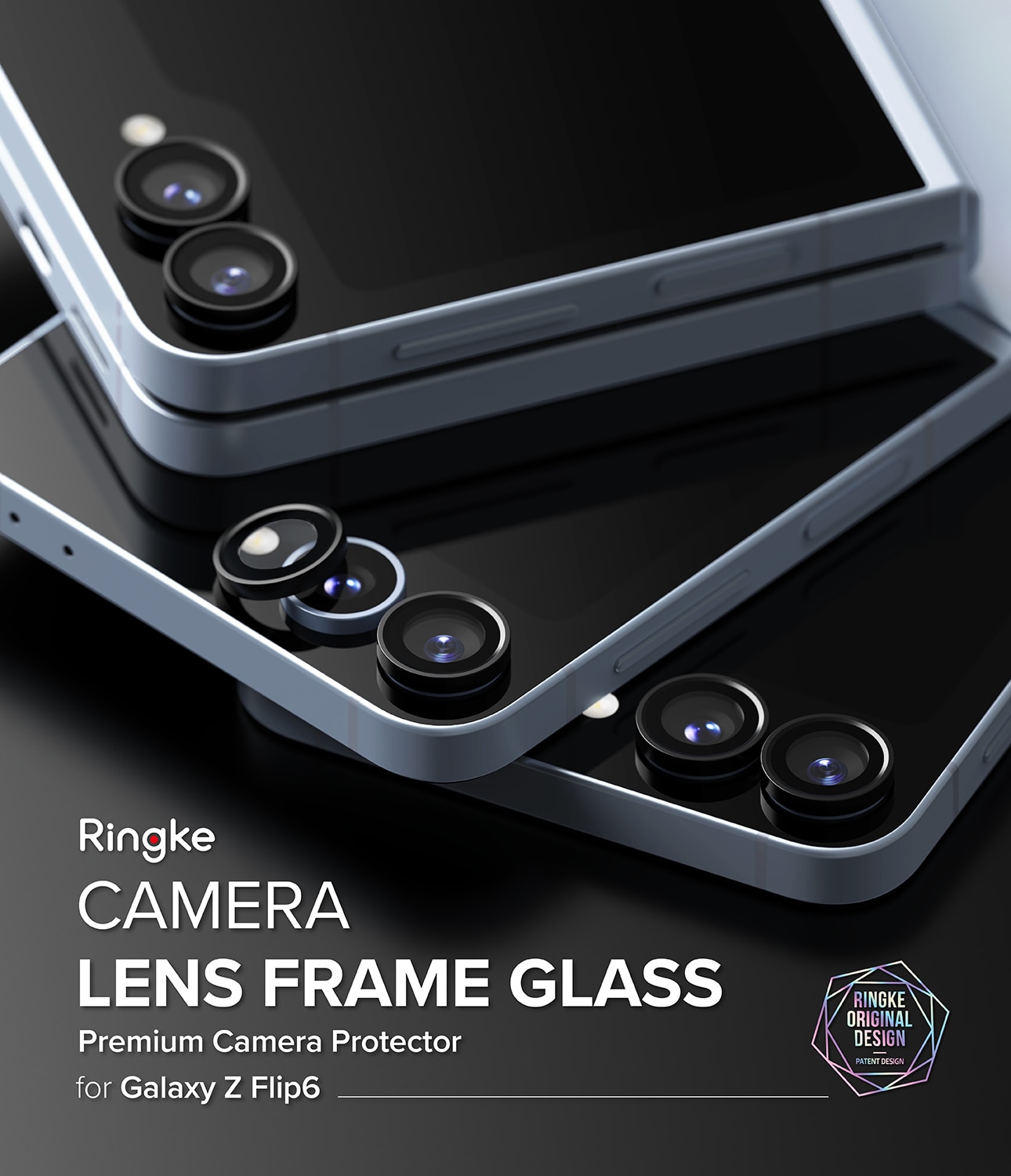 Camera Lens Frame Glass (2 pièces) Samsung Galaxy Z Flip 6 Black