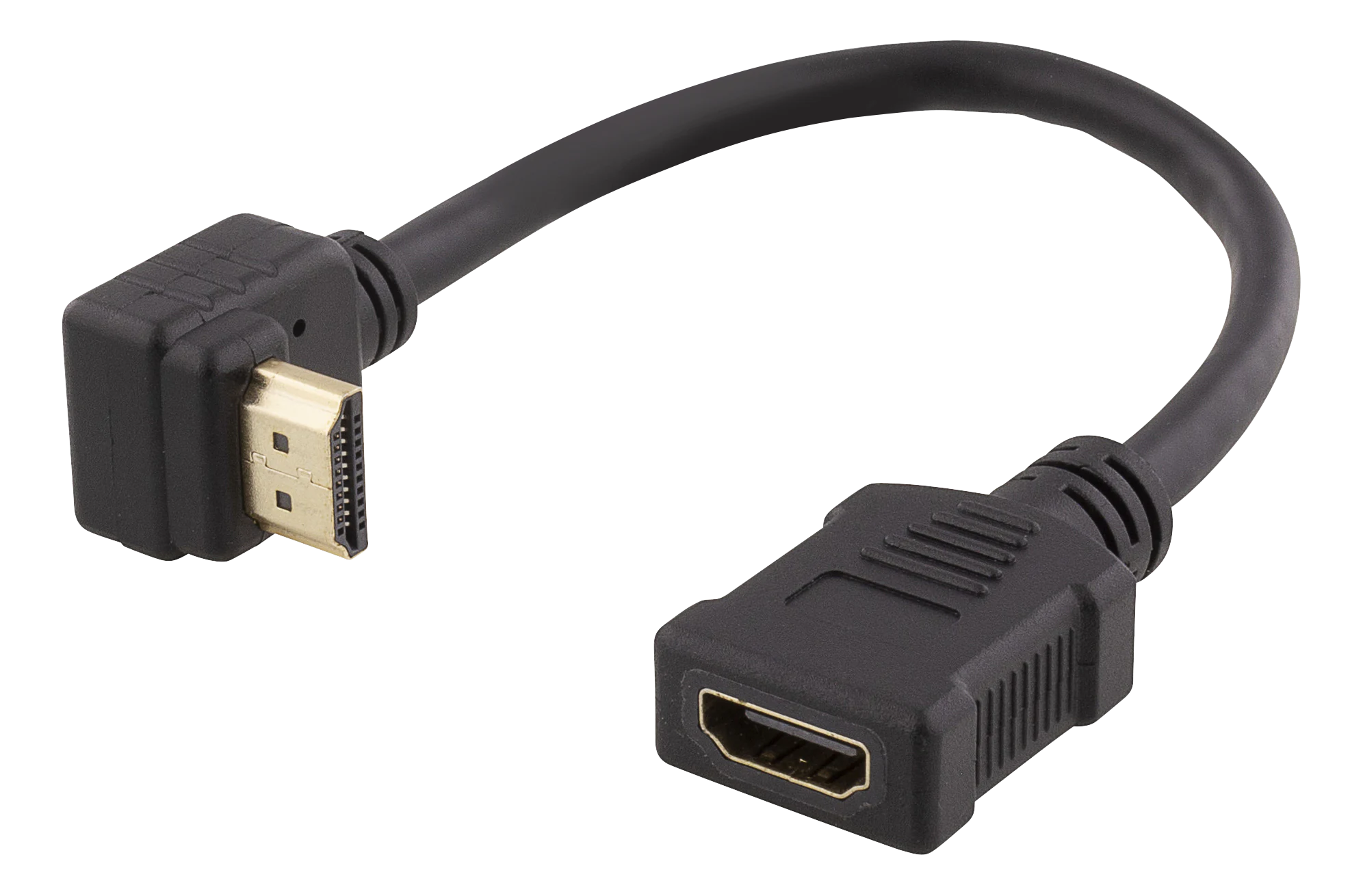 Câble adaptateur HDMI avec connecteur coudé M/F, UHD