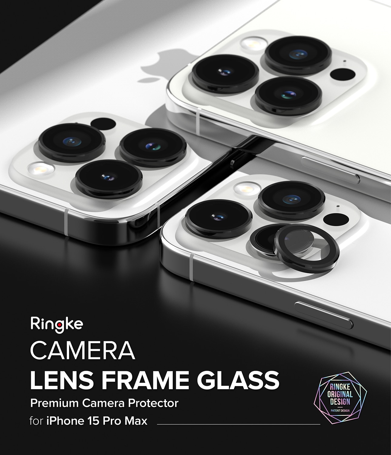 Camera Lens Frame Glass iPhone 15 Pro Max Black