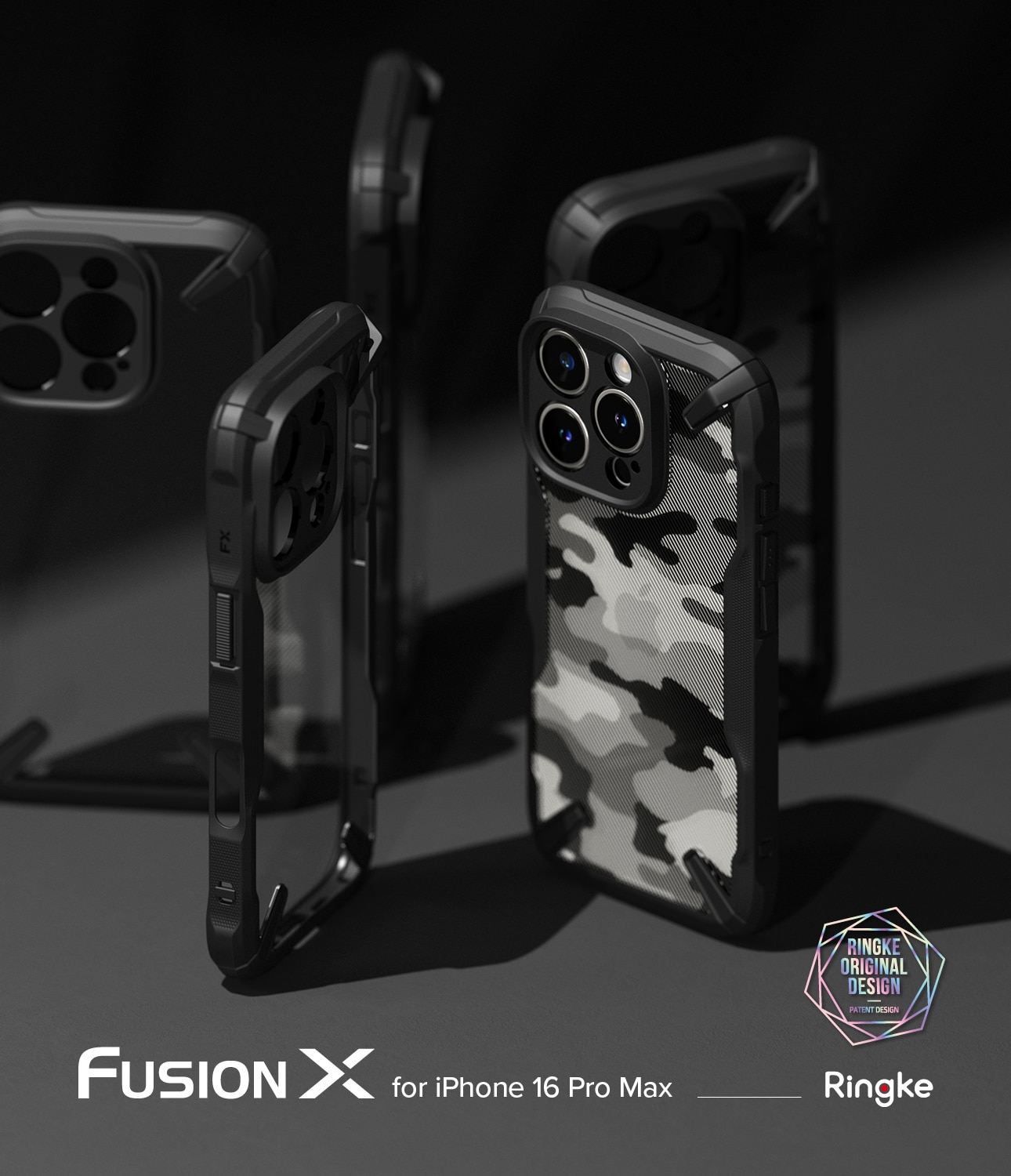 Coque Fusion X iPhone 16 Pro Max, Camo Black