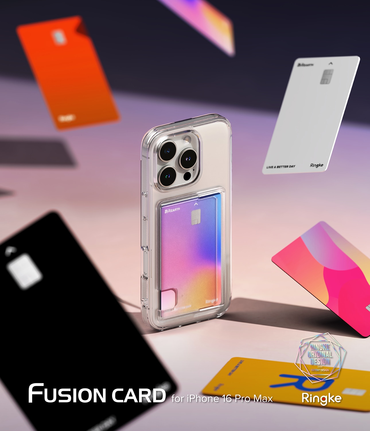 Coque Fusion Card iPhone 16 Pro Max, transparent