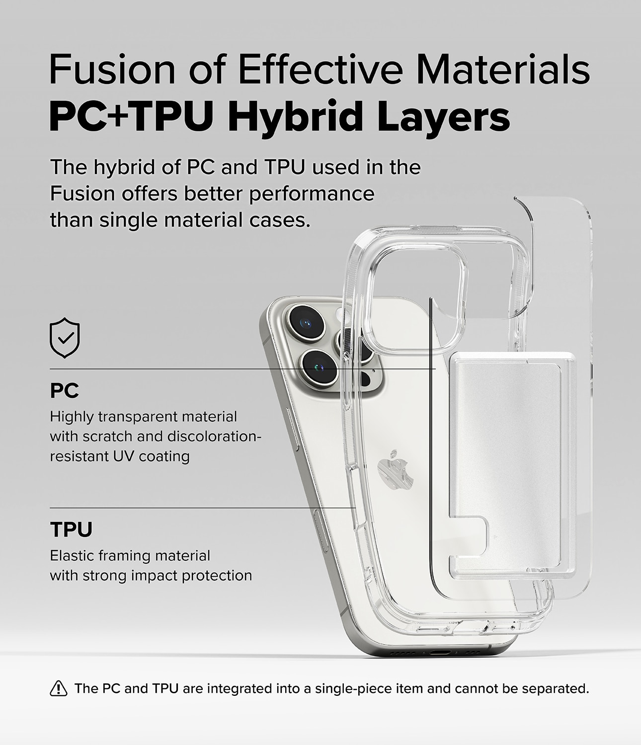 Coque Fusion Card iPhone 16 Pro Max, transparent