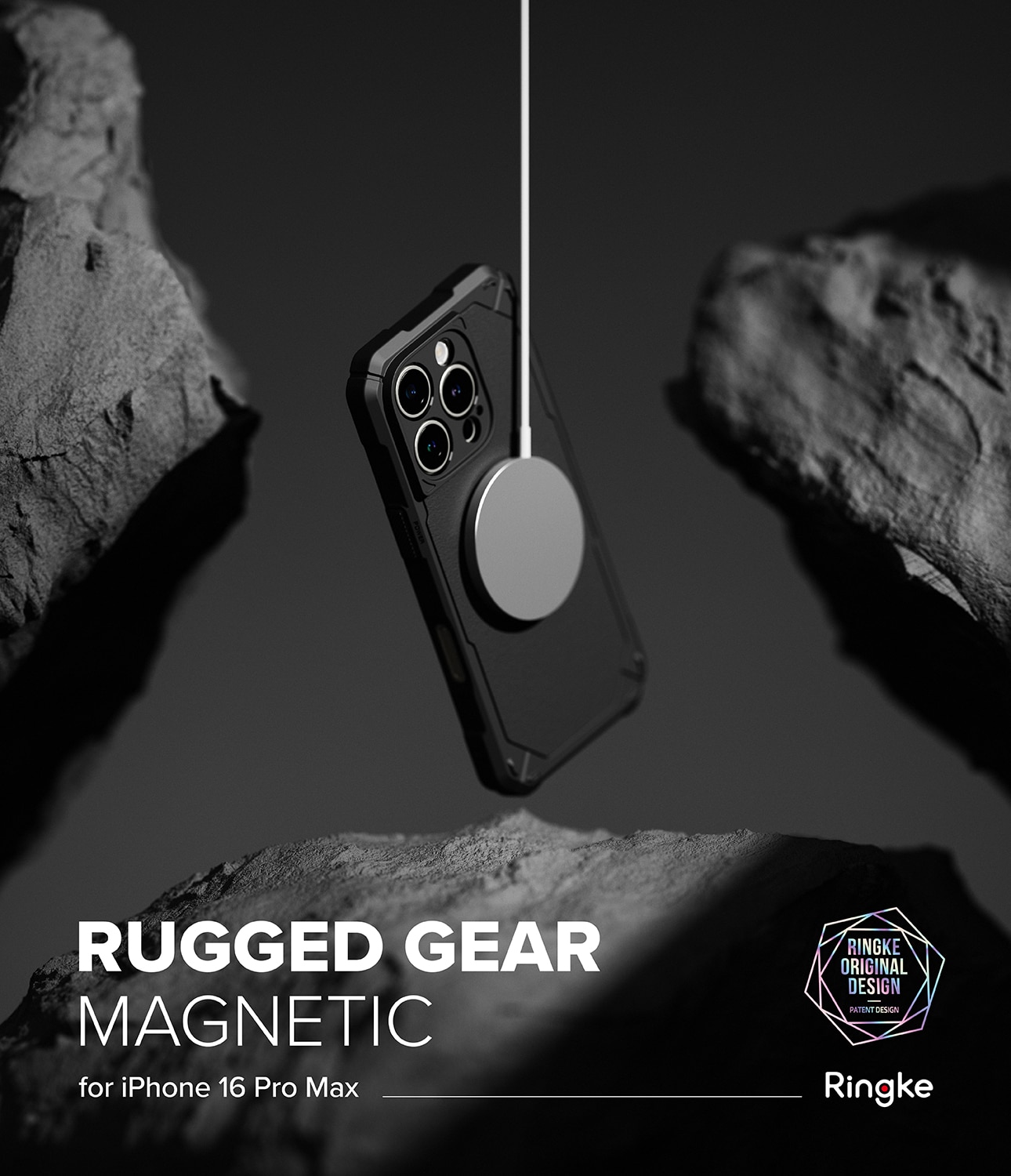 Rugged Gear Magnetic Coque iPhone 16 Pro Max Black