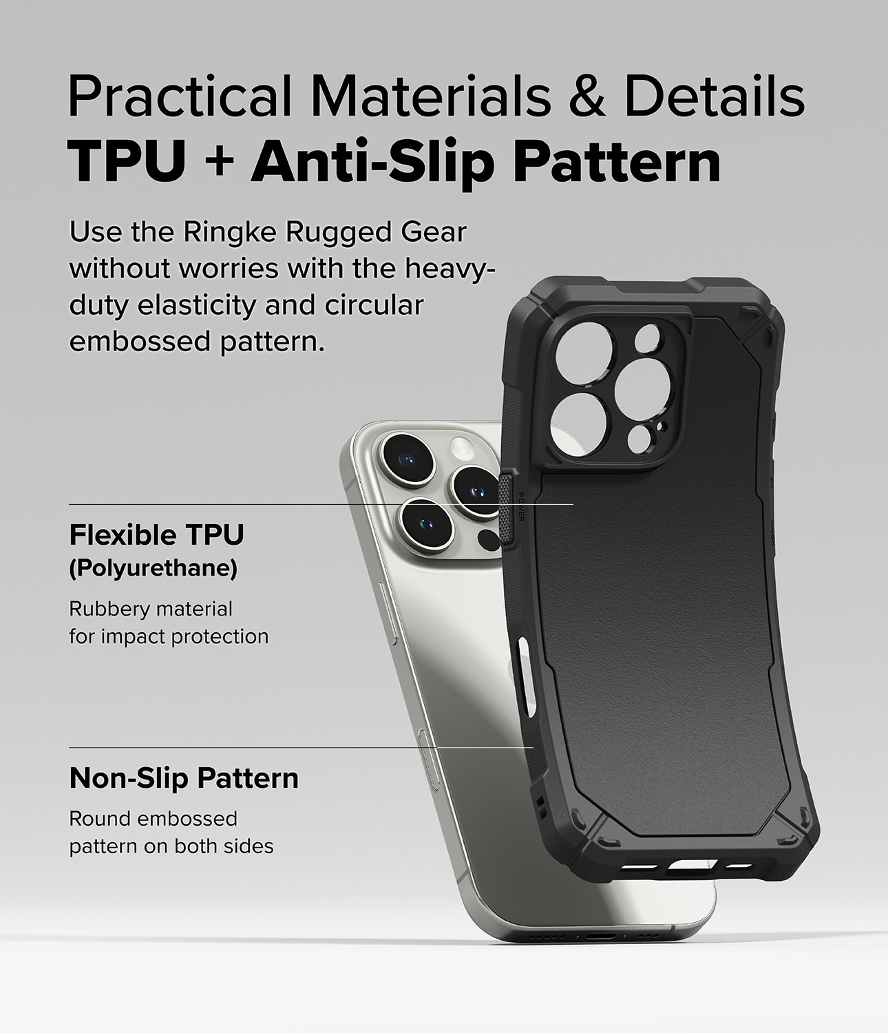 Rugged Gear Magnetic Coque iPhone 16 Pro Max Black