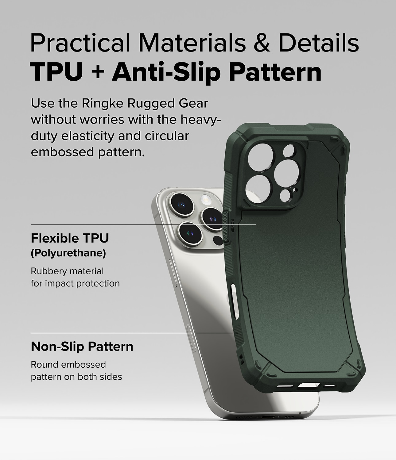 Rugged Gear Magnetic Coque iPhone 16 Pro Max Dark Green