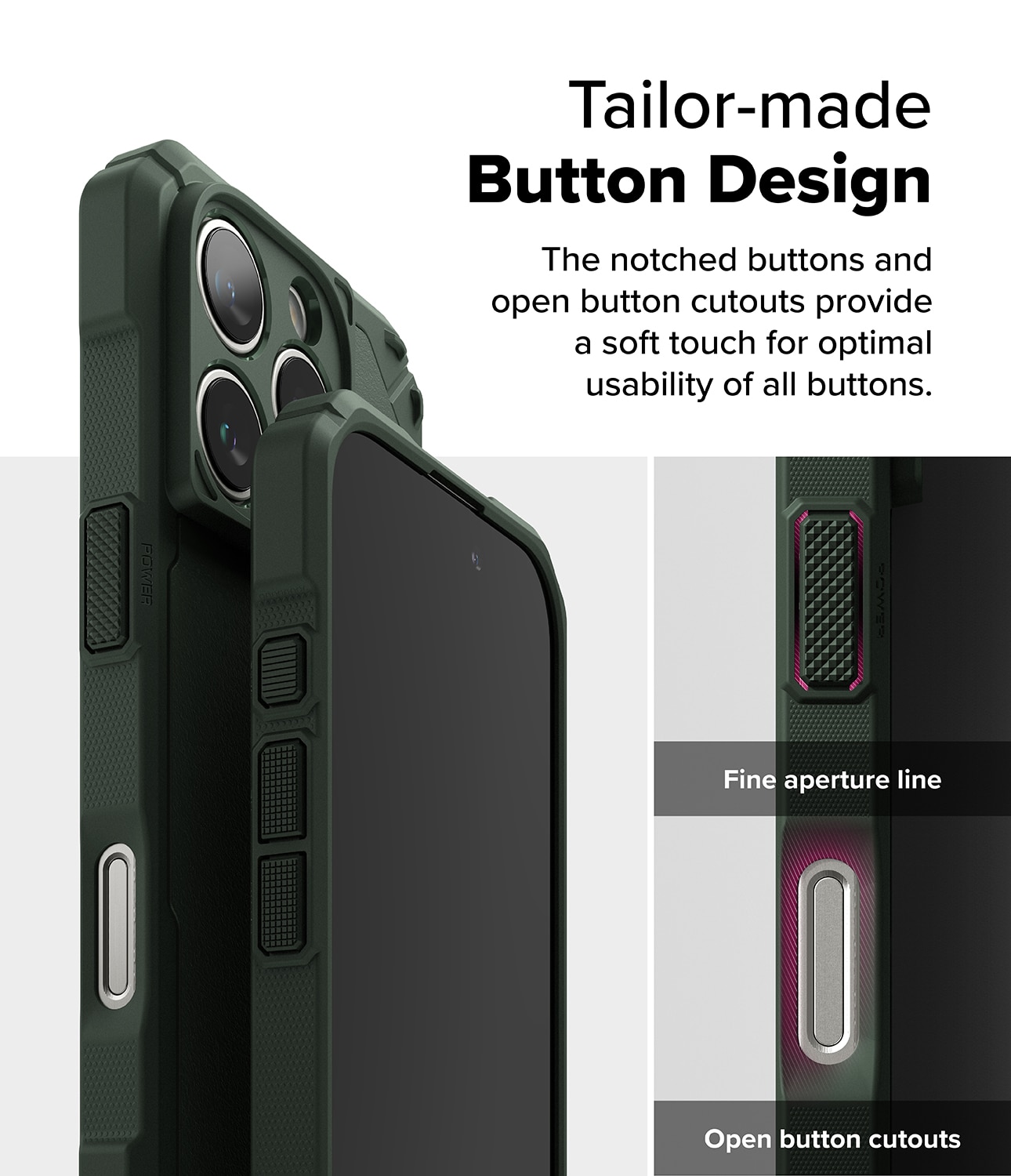 Rugged Gear Magnetic Coque iPhone 16 Pro Max Dark Green