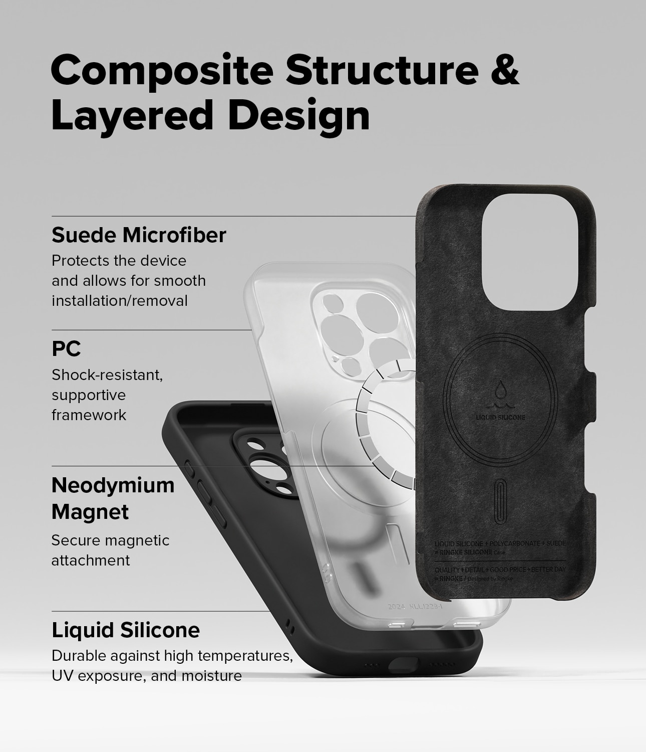 Silicone Magnetic Coque iPhone 16 Pro Max Black