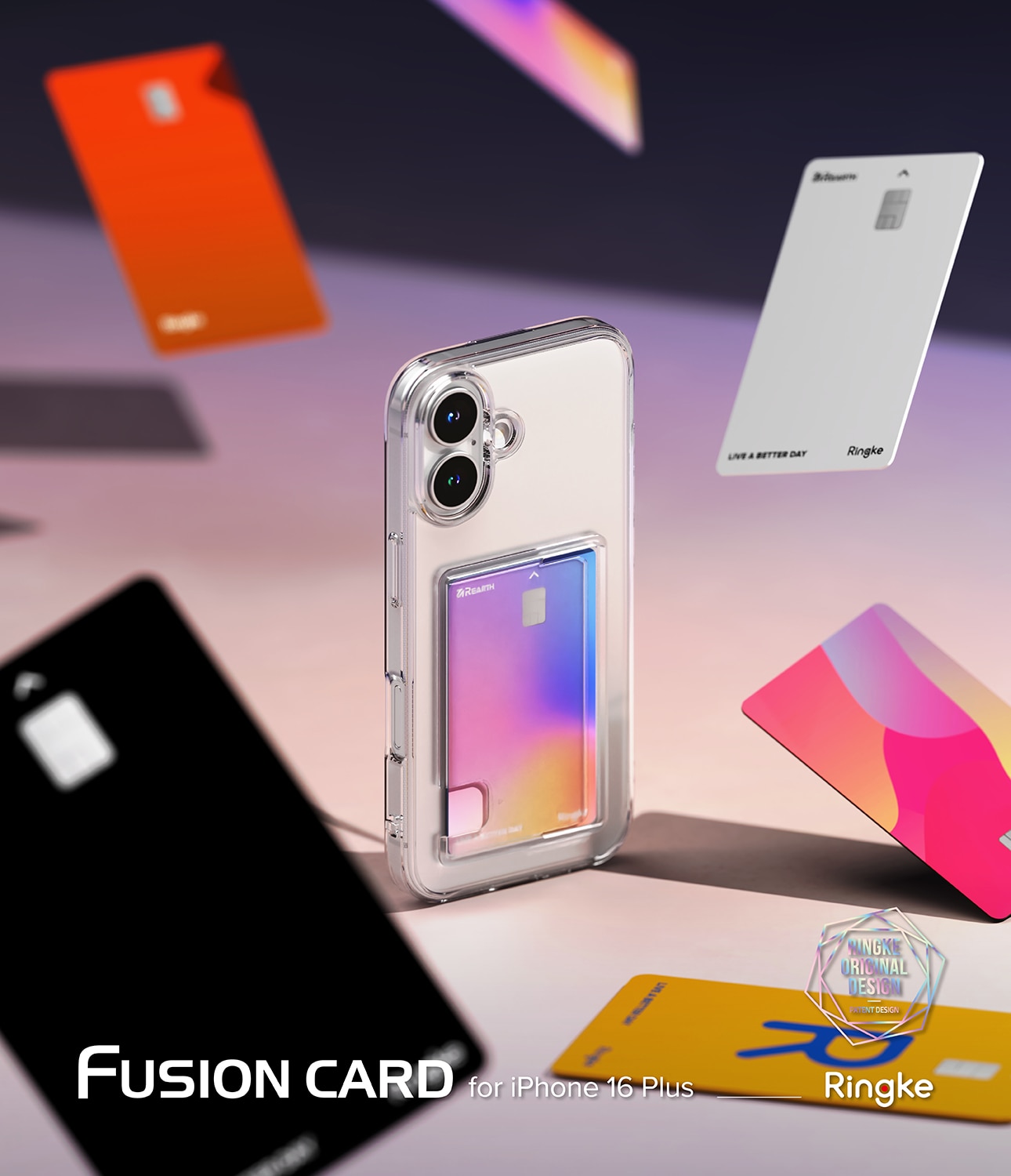 Coque Fusion Card iPhone 16, transparent