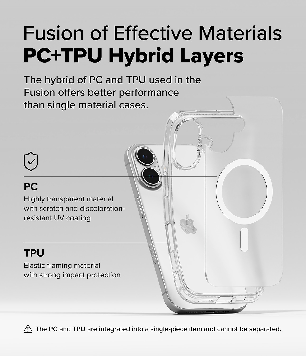 Coque Fusion Magnetic iPhone 16 Plus Transparent