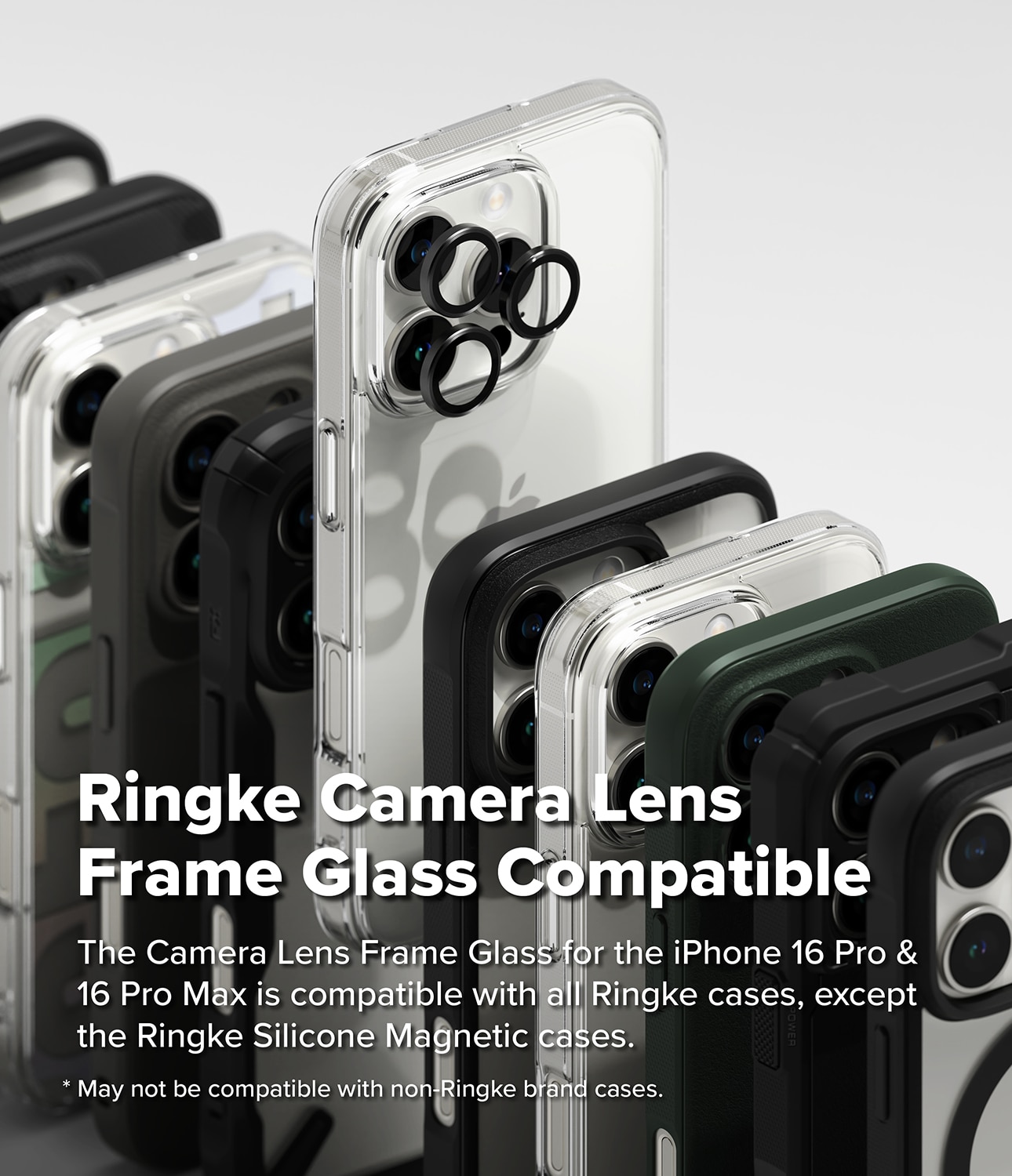 Camera Lens Frame Glass (2 pièces) iPhone 16 Pro Max Black