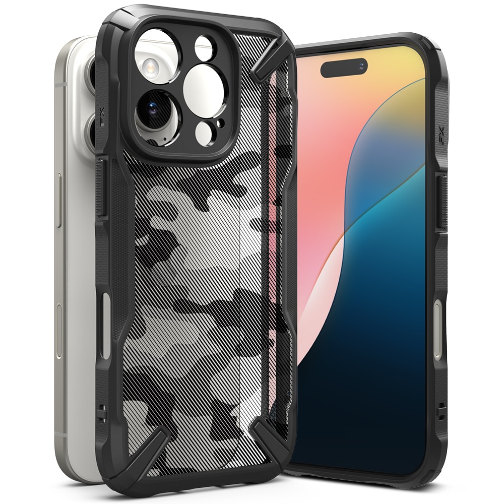 Coque Fusion X iPhone 16 Pro Max, Camo Black