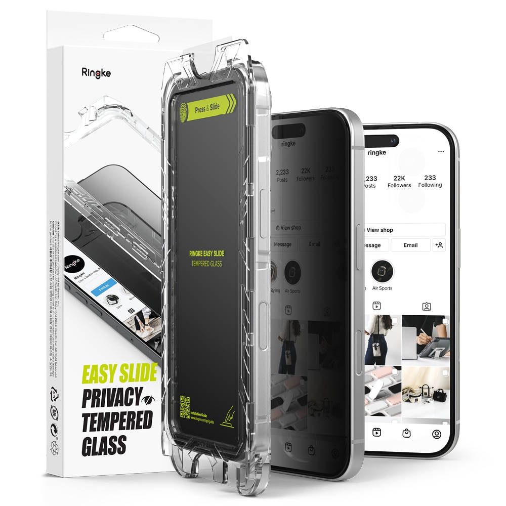 Easy Slide Privacy Glass (2 pièces) iPhone 16 Pro